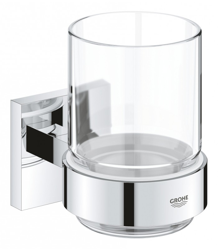 Compra online Grohe Start Cube Recipiente de vidro com suporte Cromado (41097000) en oferta al mejor precio