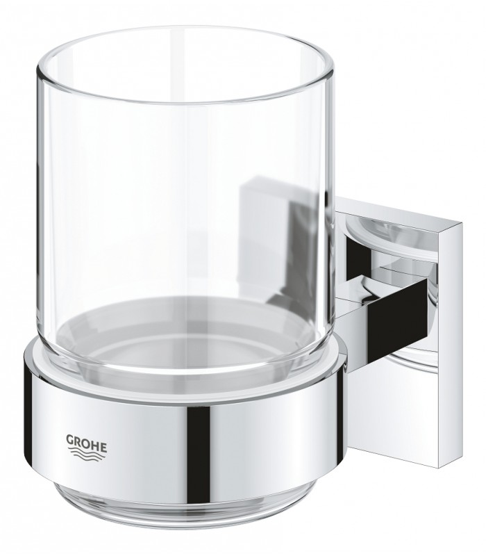Compra online Grohe Start Cube Vaso de cristal con soporte Cromo (41097000) en oferta al mejor precio