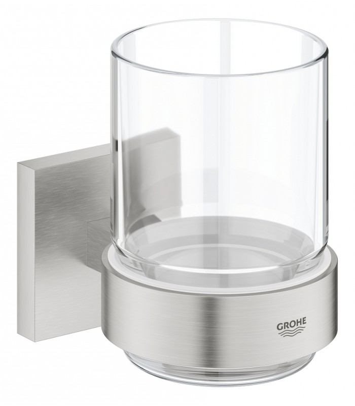 Compra online Grohe Start Cube Vaso de cristal con soporte Supersteel (41097DC0) en oferta al mejor precio