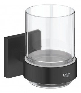 Grohe Start Cube Vaso de cristal con soporte Negro mate (410972430)