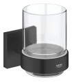 Grohe Start Cube Vaso de cristal con soporte Negro mate (410972430)