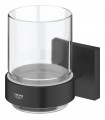 Grohe Start Cube Vaso de cristal con soporte Negro mate (410972430)