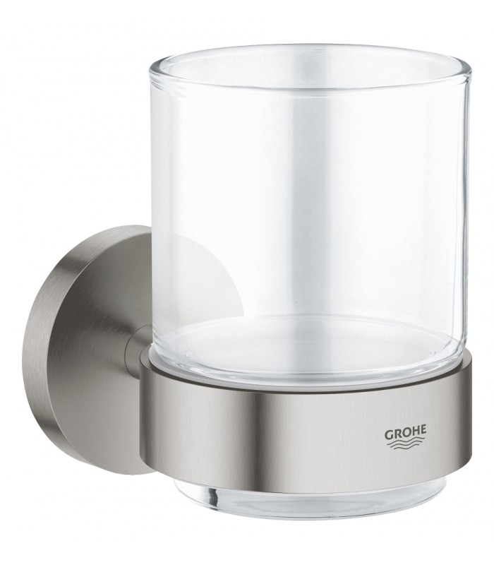 Compra online Grohe Start Recipiente de vidro com suporte Supersteel (41194DC0) en oferta al mejor precio
