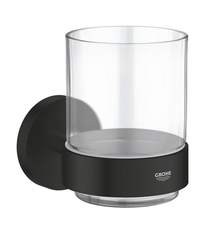 Compra online Grohe Start Copo de vidro com suporte preto fosco (411942430) en oferta al mejor precio