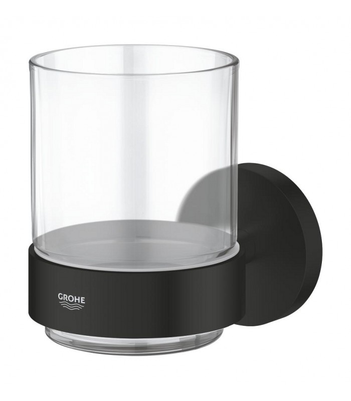 Compra online Grohe Start Copo de vidro com suporte preto fosco (411942430) en oferta al mejor precio