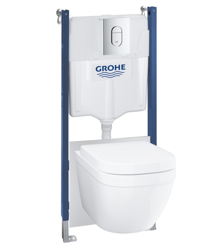 Compra online Grohe Solido Compact Conjunto inodoro suspendido, 5 en 1, altura de instalación 1.13 m Cromo (39535000) en oferta al mejor precio