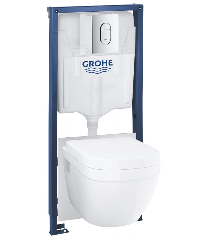 Compra online Grohe Solido Conjunto inodoro suspendido, 5 en 1, altura de instalación 1.13 m Cromo (39702000) en oferta al mejor precio