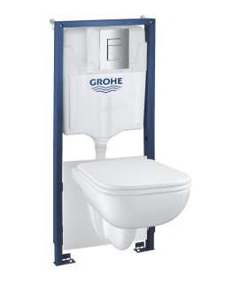 Grohe Solido Conjunto inodoro suspendido, 5 en 1, altura de instalación 1.13 m Blanco alpino (39817000)