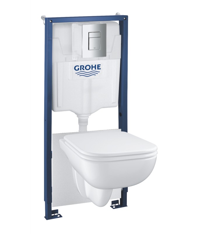 Compra online Grohe Solido Conjunto inodoro suspendido, 5 en 1, altura de instalación 1.13 m Blanco alpino (39817000) en oferta al mejor precio