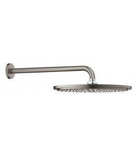 Conjunto de chuveiro Grohe Rainshower Cosmopolitan 310 com braço de parede 380 mm, 1 jato Grafite duro escovado (
