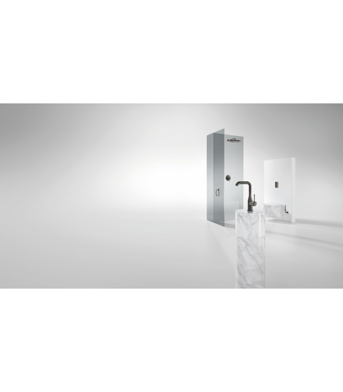 Compra online Conjunto de chuveiro Grohe Rainshower Cosmopolitan 310 com braço de parede 380 mm, 1 jato Grafite duro escovado ( en oferta al mejor precio