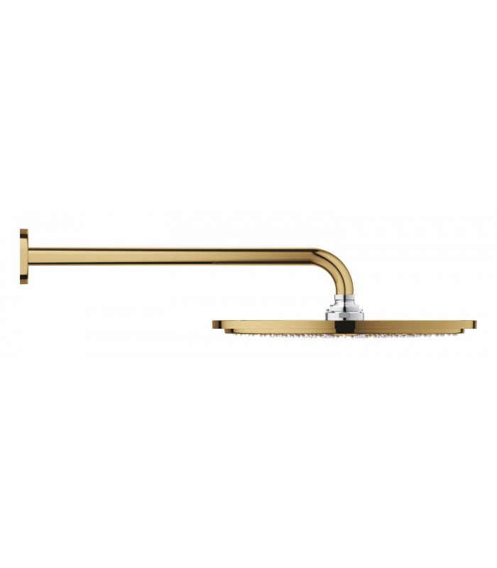 Compra online Grohe Rainshower Cosmopolitan 310 Conjunto de ducha con brazo mural 380 mm, 1 chorro Cool sunrise (Oro brillo) (26066GL0) en oferta al mejor precio