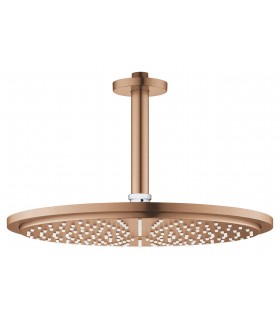 Grohe Rainshower Cosmopolitan 310 Chuveiro de teto com braço 142 mm, 1 jato Pôr do sol quente escovado (cobre escovado) (26067DL
