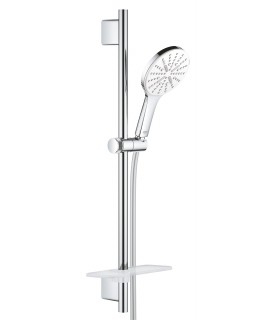 Grohe Rainshower SmartActive 130 Conjunto de chuveiro com barra 3 jatos branco lua (26577LS0)