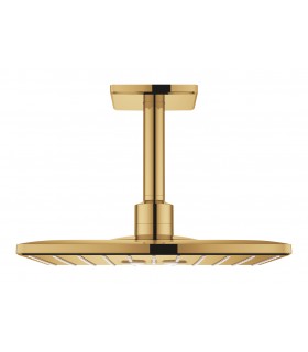 Grohe Rainshower SmartActive 310 Cube Conjunto de ducha de techo con brazo 142 mm, 2 chorros Cool sunrise (Oro brillo) (26481GL0