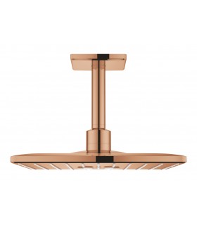 Grohe Rainshower SmartActive 310 Cube Conjunto de chuveiro de teto com braço de 142 mm, 2 jatos Pôr do sol quente (cobre brilhan