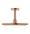 Grohe Rainshower SmartActive 310 Cube Conjunto de chuveiro de teto com braço de 142 mm, 2 jatos Pôr do sol quente (cobre brilhan