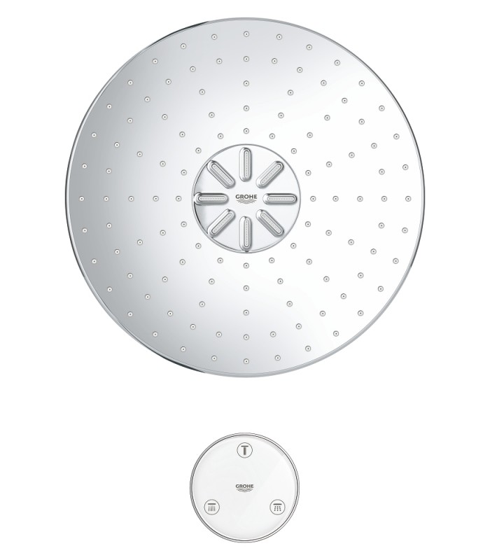 Compra online Grohe Rainshower SmartConnect 310 Cabezal mural con 2 chorros y control remoto Cromo (26641000) en oferta al mejor precio
