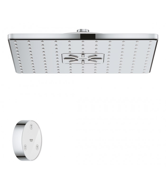 Compra online Grohe Rainshower SmartConnect 310 Cube Cabezal mural con 2 chorros y control remoto Cromo (26643000) en oferta al mejor precio