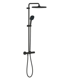 Sistema de chuveiro Grohe Vitalio Comfort 250 com termostato integrado preto fosco (266962431)