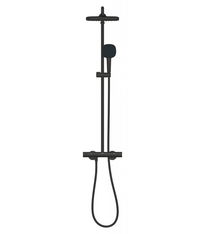 Compra online Sistema de chuveiro Grohe Vitalio Comfort 250 com termostato integrado preto fosco (266962431) en oferta al mejor precio