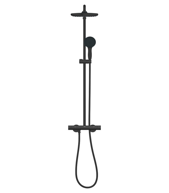 Compra online Grohe Vitalio Start System 250 Sistema de chuveiro com termostato integrado Preto mate (266772431) en oferta al mejor precio