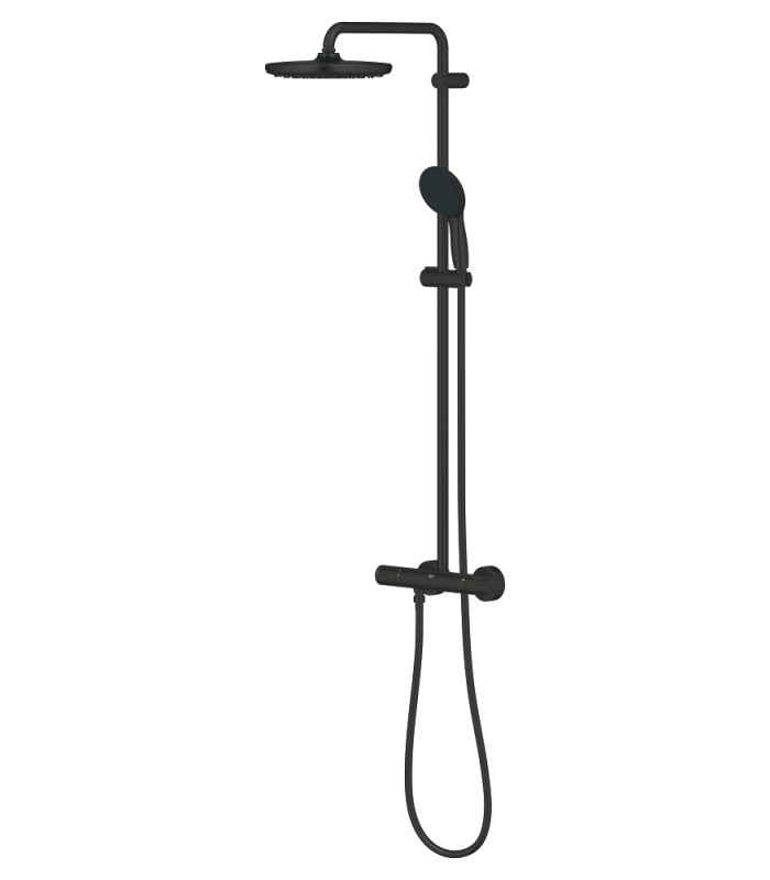 Compra online Grohe Vitalio Start System 250 Sistema de chuveiro com termostato integrado Preto mate (266772431) en oferta al mejor precio