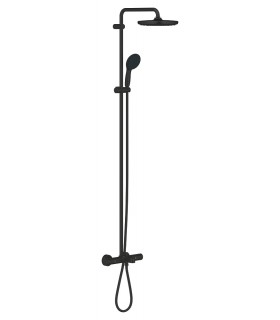 Grohe Vitalio Start System 250 Sistema de chuveiro com termostato para chuveiro de banheiro preto fosco (269882431)