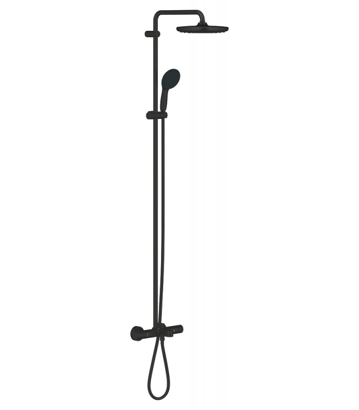 Compra online Grohe Vitalio Start System 250 Sistema de chuveiro com termostato para chuveiro de banheiro preto fosco (269882431) en oferta al mejor precio