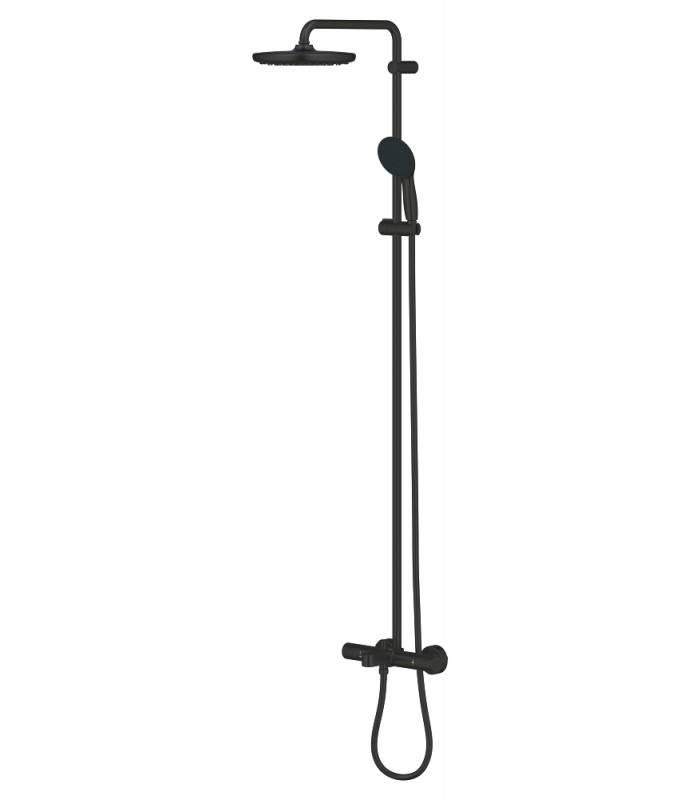 Compra online Grohe Vitalio Start System 250 Sistema de chuveiro com termostato para chuveiro de banheiro preto fosco (269882431) en oferta al mejor precio