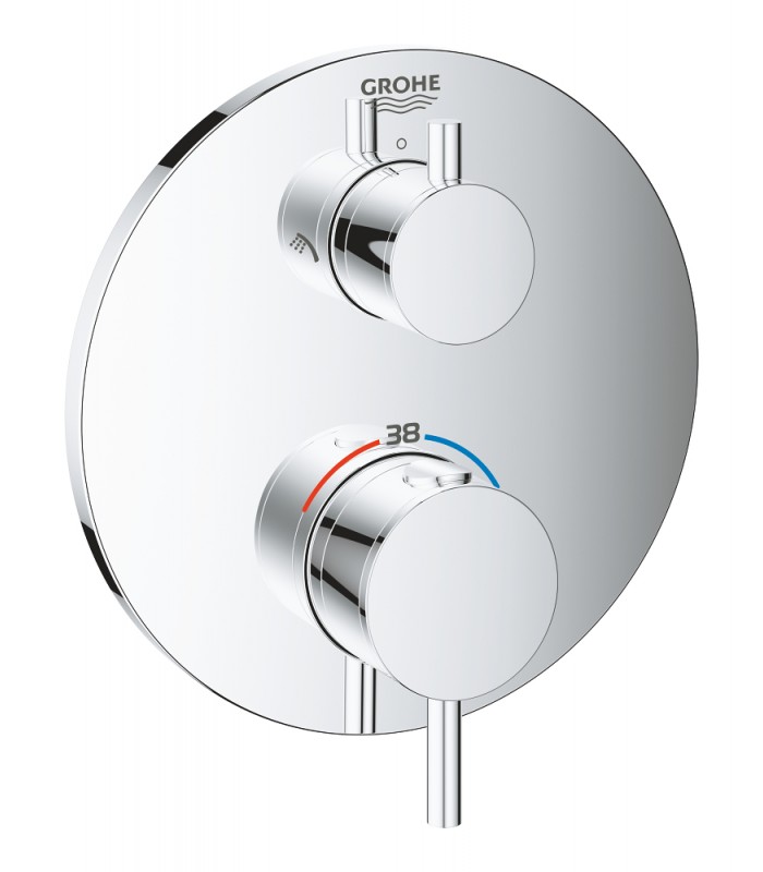 Compra online Misturador termostático de chuveiro Grohe Atrio para 2 saídas com corte e desviador integrados Cromado (24135003) en oferta al mejor precio