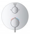 Misturador termostático de chuveiro Grohe Atrio para 2 saídas com corte e desviador integrados Cromado (24135003)