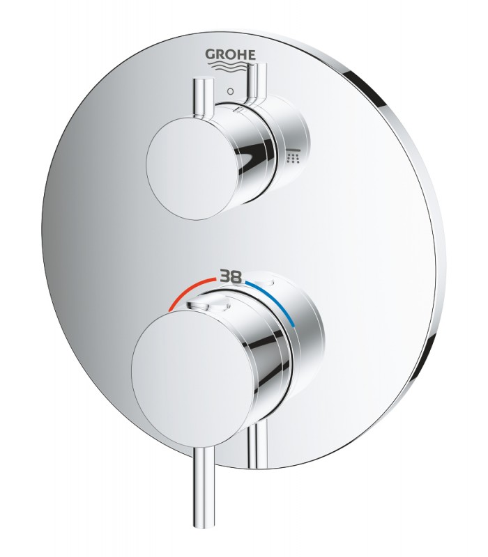 Compra online Misturador termostático de chuveiro Grohe Atrio para 2 saídas com corte e desviador integrados Cromado (24135003) en oferta al mejor precio