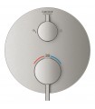 Misturador termostático de chuveiro Grohe Atrio para 2 saídas com corte e desviador integrados Supersteel (24135DC3)
