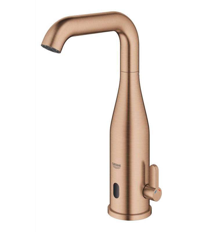 Compra online Misturador eletrônico para lavatório Grohe Essence E 1/2" tamanho M com misturador e limitador de temperatura ajustável Escovado en oferta al mejor precio