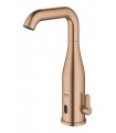 Misturador eletrônico para lavatório Grohe Essence E 1/2" tamanho M com misturador e limitador de temperatura ajustável Escovado