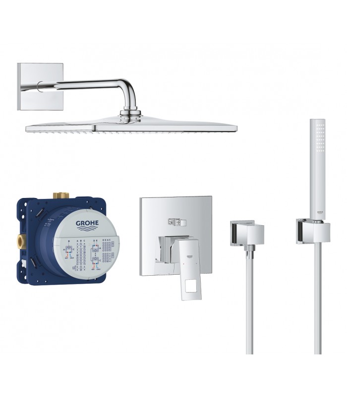 Compra online Conjunto de chuveiro Grohe Eurocube Perfect com Rainshower Mono 310 Cube Chrome (25238000) en oferta al mejor precio