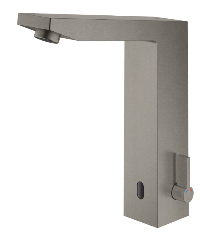 Compra online Misturador eletrônico para lavatório Grohe Eurocube E 1/2" tamanho M com misturador e limitador de temperatura ajustável Escovad en oferta al mejor precio