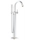 Misturador monocomando para banheira e chuveiro Grohe Grandera 1/2" cromado/dourado para montagem no chão (23318IG0)