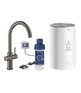 Grohe GROHE Red Duo Monomando de fregadero y Calentador Tamaño M Brushed hard graphite (Grafito cepillado) (30083AL1)