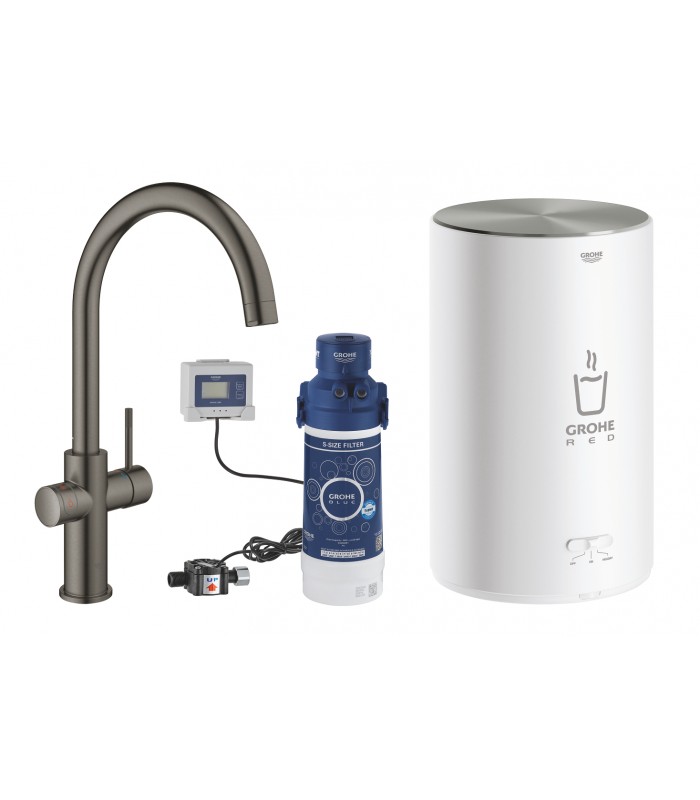 Compra online Misturador monocomando para lavatório e aquecedor Grohe GROHE Red Duo Tamanho M Grafite duro escovado (30083AL1) en oferta al mejor precio