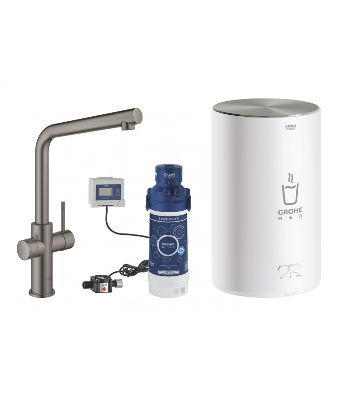 Compra online Misturador monocomando para lavatório e aquecedor Grohe GROHE Red Duo Tamanho M Grafite duro escovado (30327AL1) en oferta al mejor precio