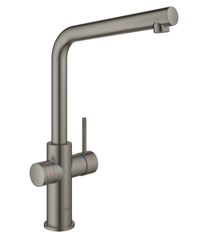 Compra online Grohe GROHE Red Duo Monomando de fregadero y Calentador Tamaño M Brushed hard graphite (Grafito cepillado) (30327AL1) en oferta al mejor precio