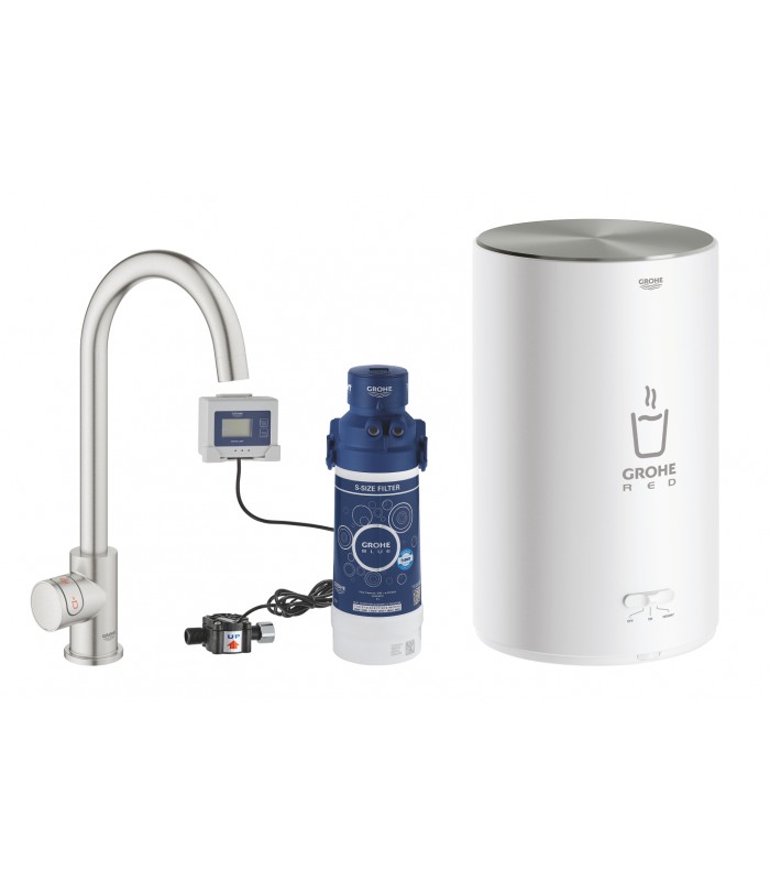 Compra online Torneira e aquecedor de pia Grohe GROHE Red Mono tamanho M Supersteel (30085DC1) en oferta al mejor precio