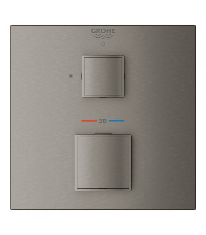 Compra online Grohe Grohtherm Cube Termostato para 1 salida con llave de corte Brushed hard graphite (Grafito cepillado) (24153AL0) en oferta al mejor precio