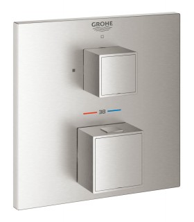 Grohe Grohtherm Cube Termostato para 1 salida con llave de corte Supersteel (24153DC0)