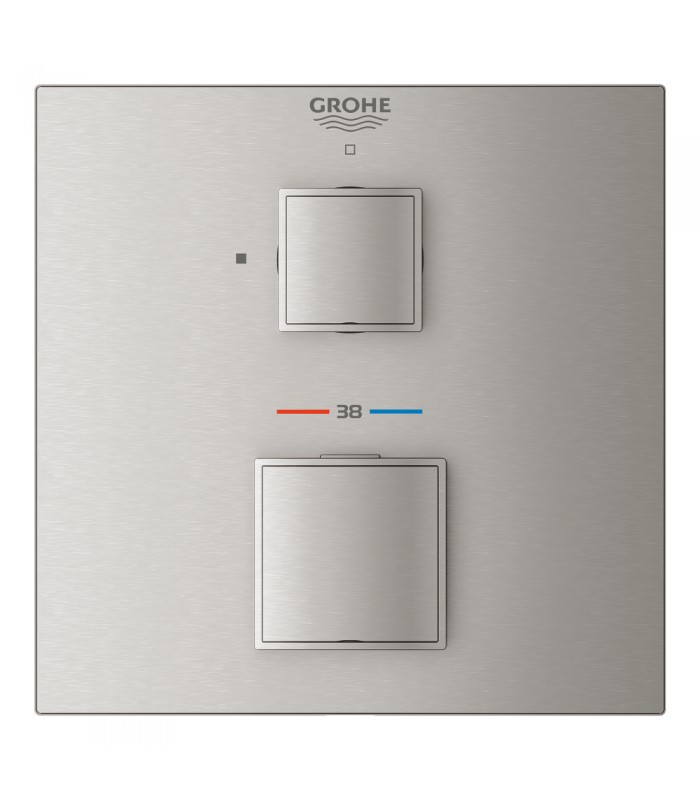 Compra online Grohe Grohtherm Cube Termostato para 1 salida con llave de corte Supersteel (24153DC0) en oferta al mejor precio