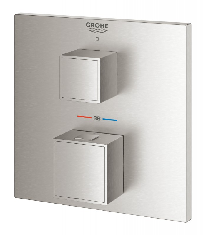 Compra online Grohe Grohtherm Cube Termostato para 1 salida con llave de corte Supersteel (24153DC0) en oferta al mejor precio
