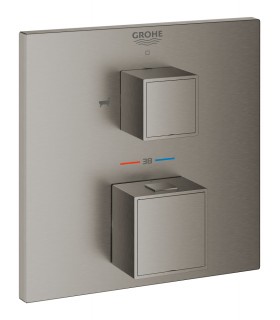Grohe Grohtherm Cube Termostato para baño ducha para dos salidascon cierre e inversor integrado Brushed hard graphite (Grafito