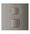 Termostato Grohe Grohtherm Cube para chuveiro de banho para duas saídas com desligamento e desviador integrados Grafite duro esc